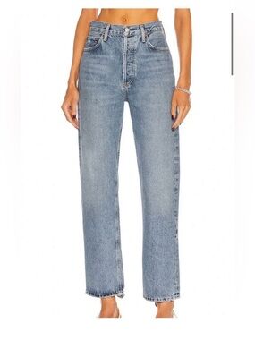 NWOT Agolde Women’s Pinch Straight Leg Jeans in Light Blue Wash